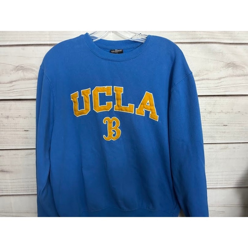 Colosseum UCLA Bruins Mens Medium Blue Crewneck Sweatshirt Tackle Twill Logo - Picture 4 of 8